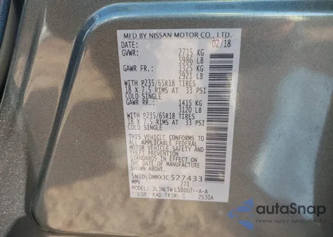 2018 Infiniti Qx60 из США, поврежденный, VIN 5N1DL0MMXJC527433